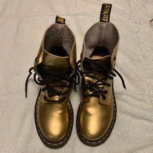 Metallic Gold Pascal Dr. Martens boots